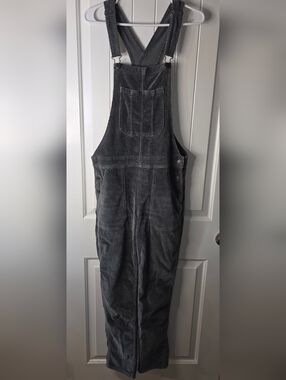 American Eagle Classic Women's Corduroy Overalls - Charcoal Gray S